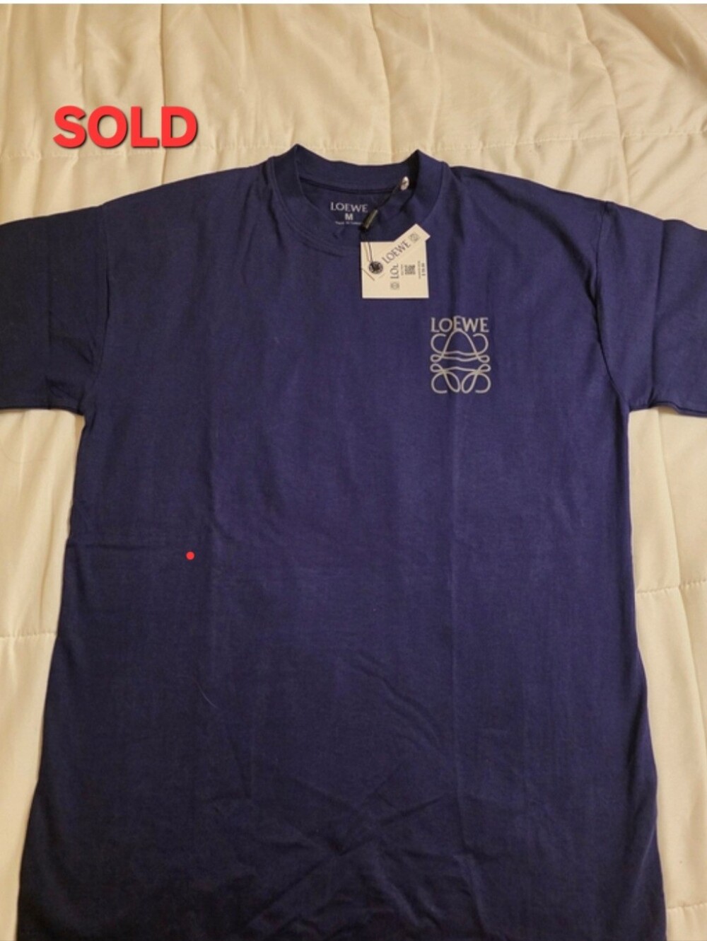 Sold! Not Available !Loewe Women's Or Men's Navy Logo Cotton T-Shirt